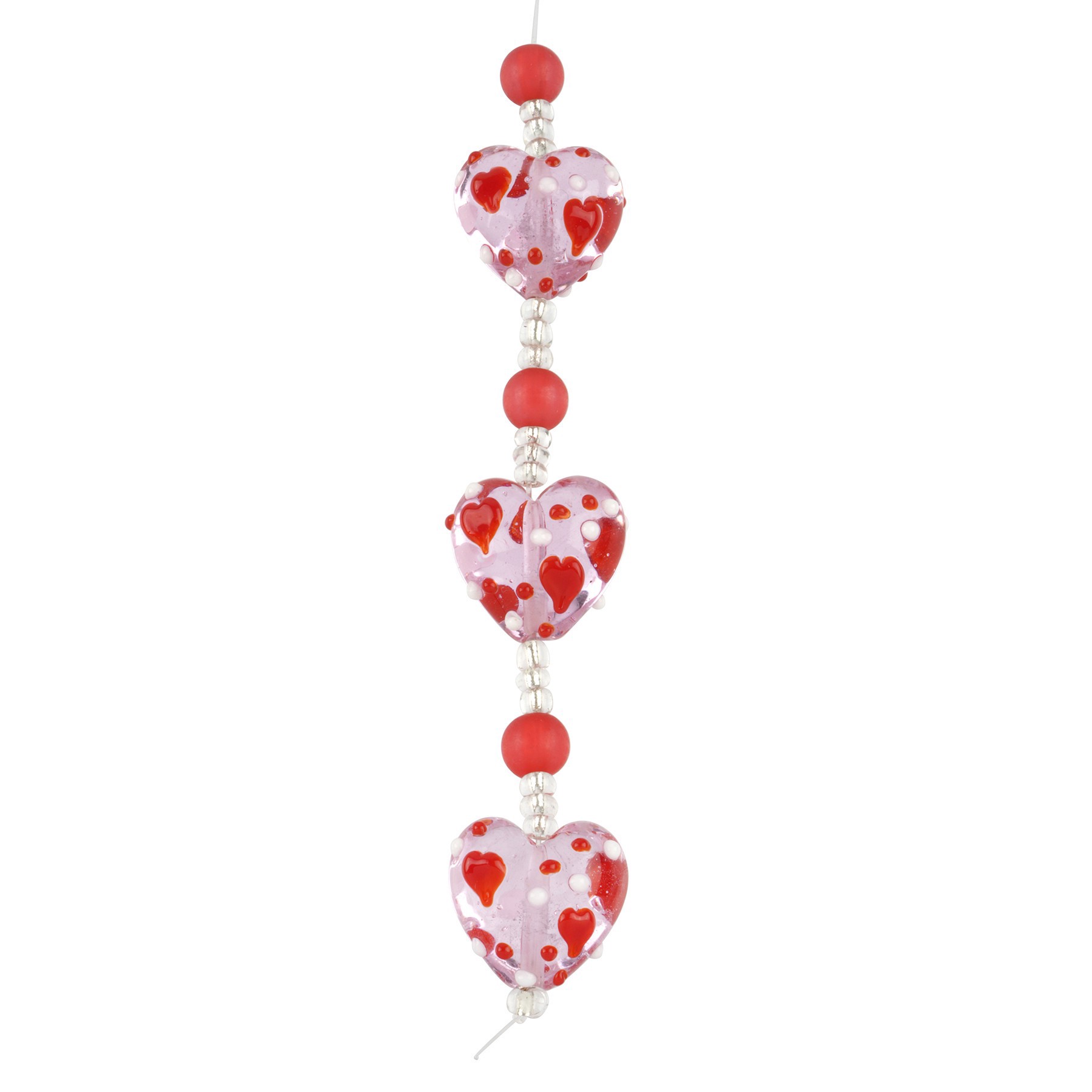 slide 2 of 3, Red Lampwork Glass Heart Beads, 19mm By Bead Landing, 19mm