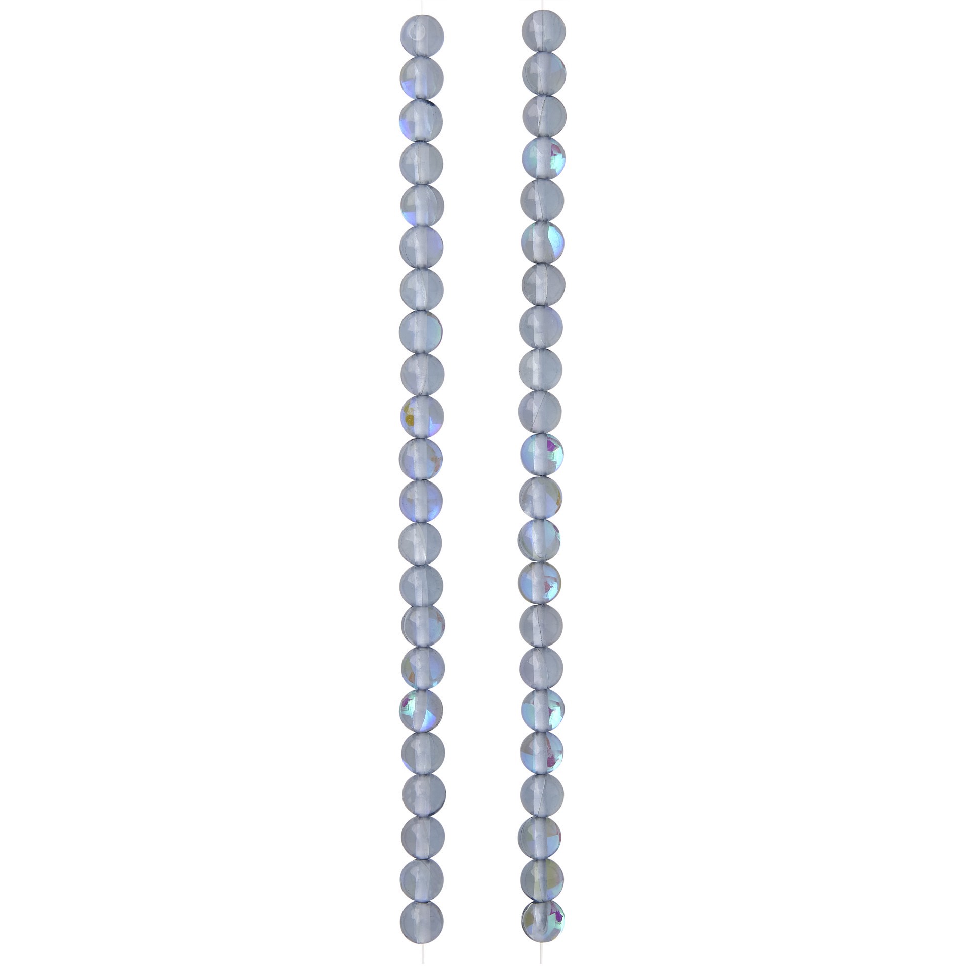 slide 3 of 3, Gray Synthetic Opal Glass Round Beads, 6mm By Bead Landing, 6 mm