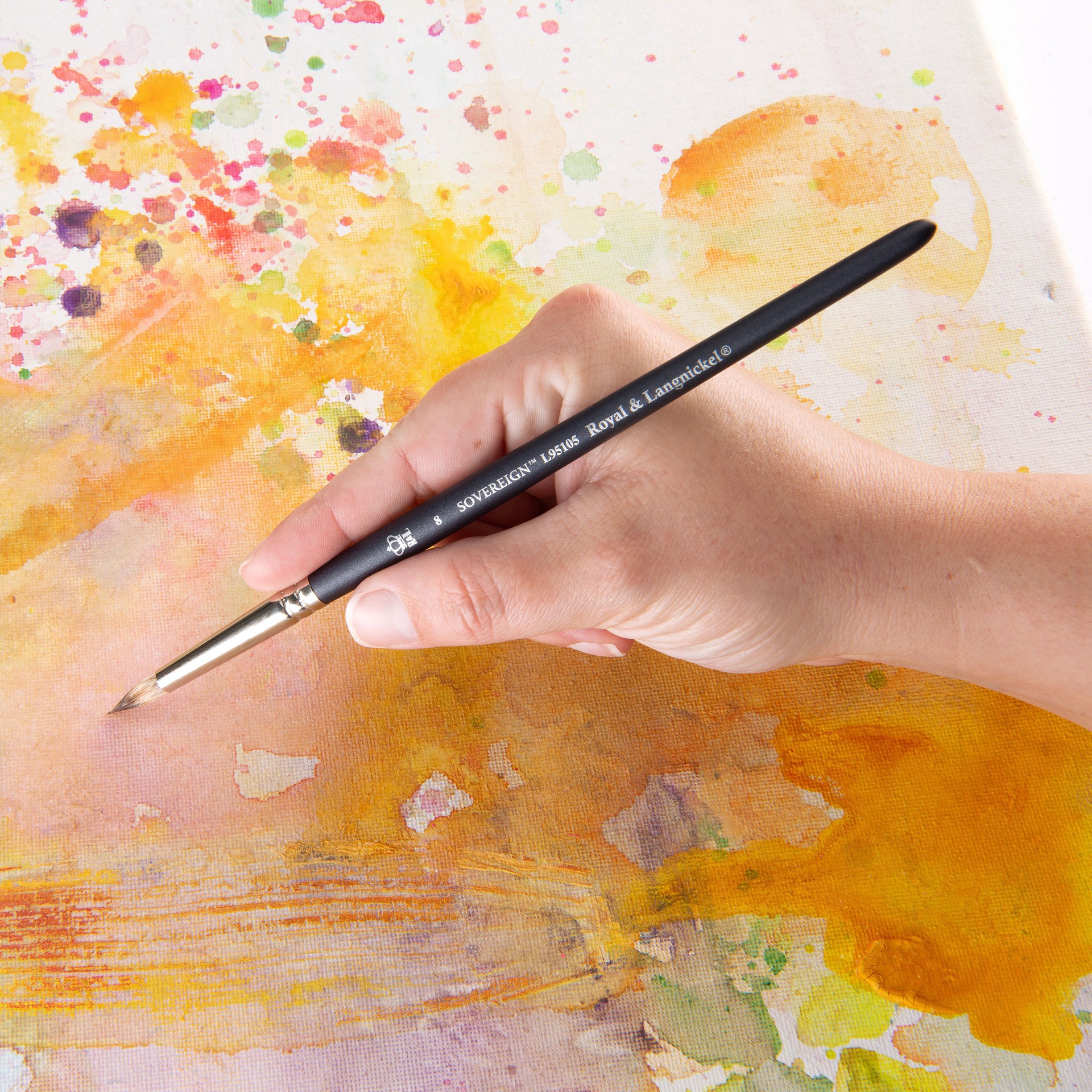 slide 3 of 3, Royal & Langnickel Sovereign Synthetic Short Handle Round Brush, 1 ct