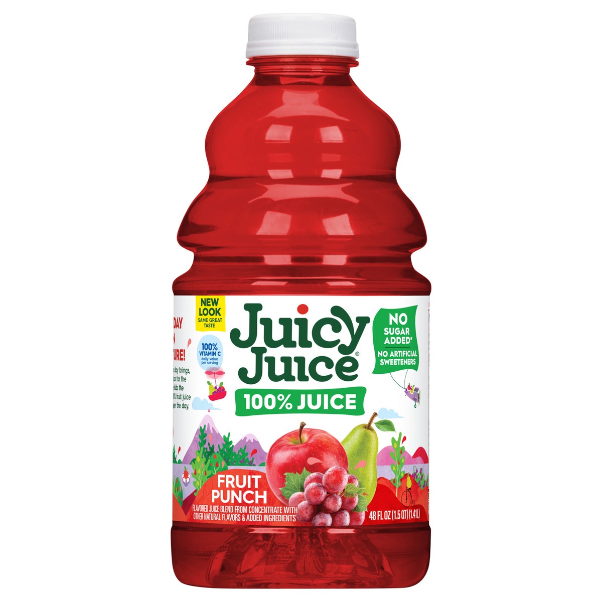 slide 1 of 9, Juicy Juice 100% Juice, Fruit Punch, 48 Fl Oz Bottle, 48 fl oz