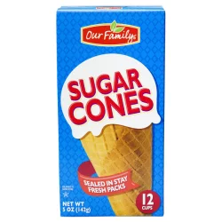 Our Family Sugar Ice Cream Cones - 12 ct
