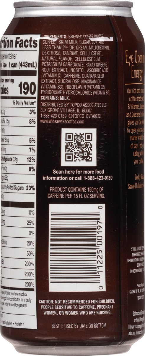 slide 7 of 9, Wide Awake Coffee Co. Energy Mocha Coffee Drink - 15 fl oz, 15 fl oz