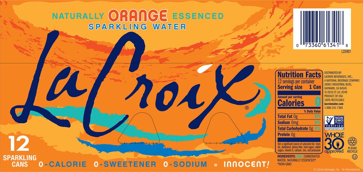 slide 7 of 10, La Croix Orange 12 Pack 12oz, 12 ct; 12 fl oz