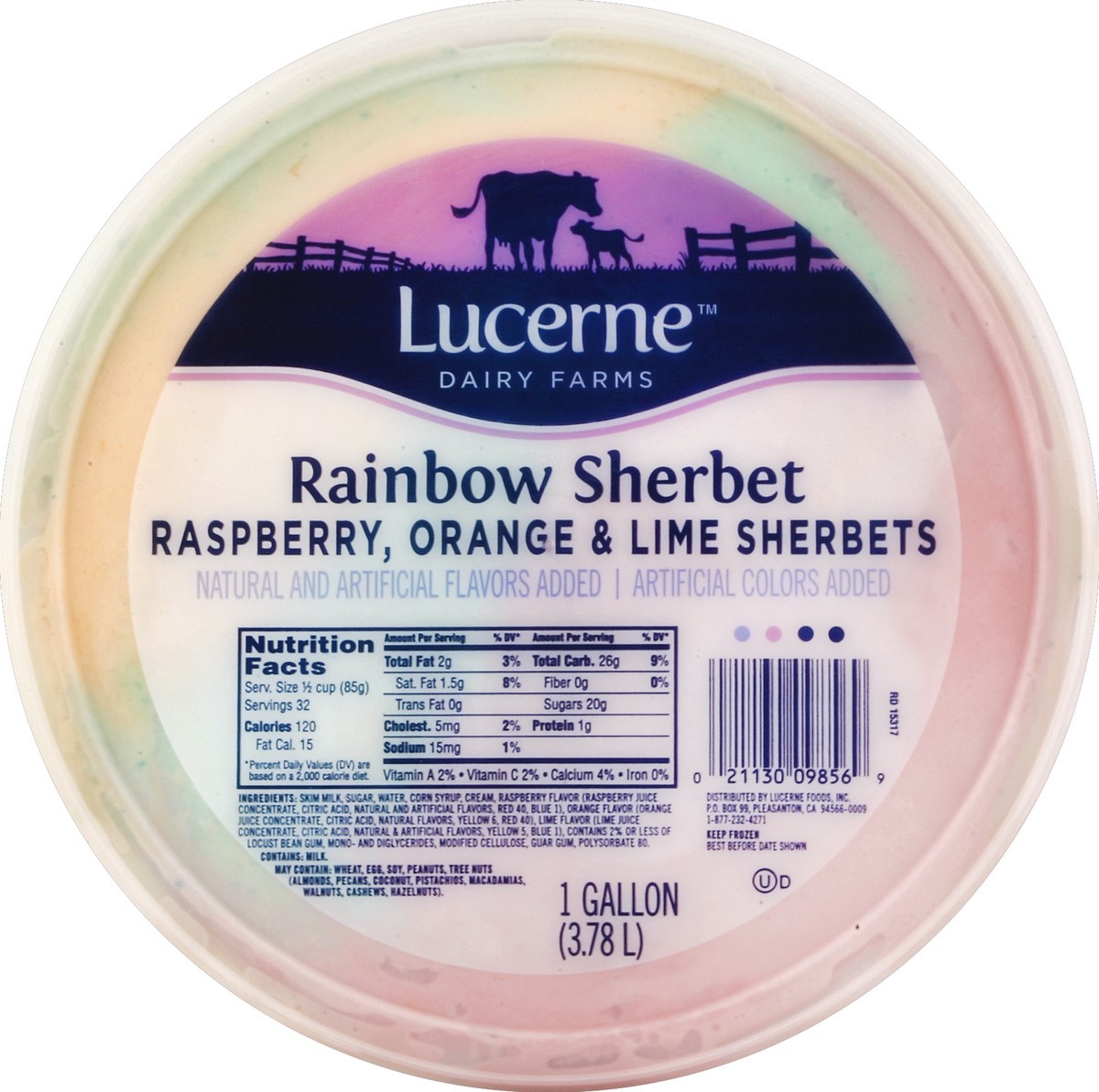 slide 3 of 4, Lucerne Dairy Farms Sherbet, Rainbow, 1 gal