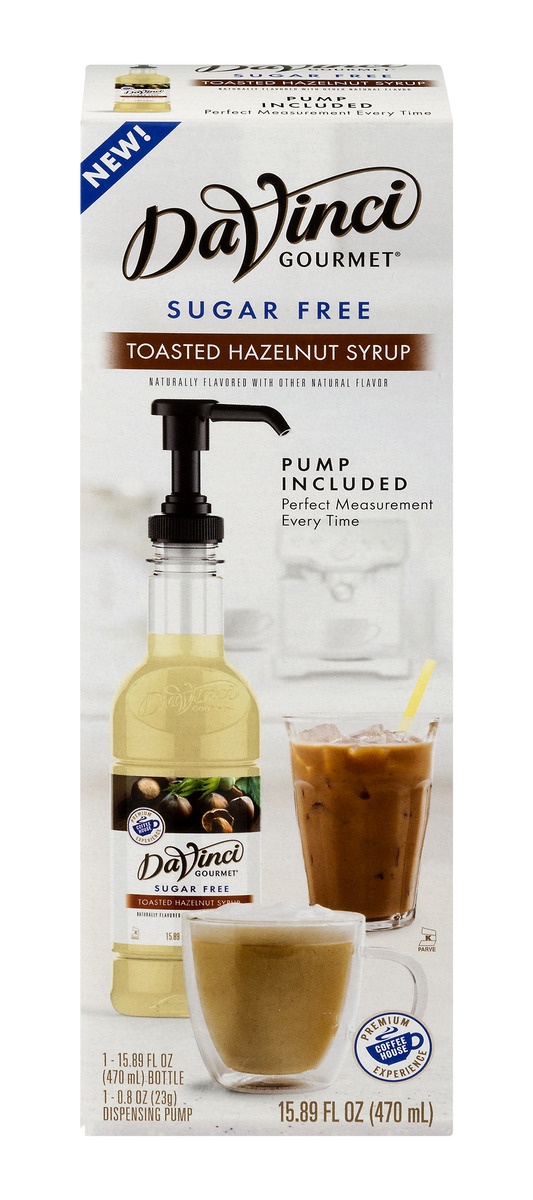 slide 1 of 1, DaVinci Sugar Free Toasted Hazelnut Syrup, 15.89 fl oz