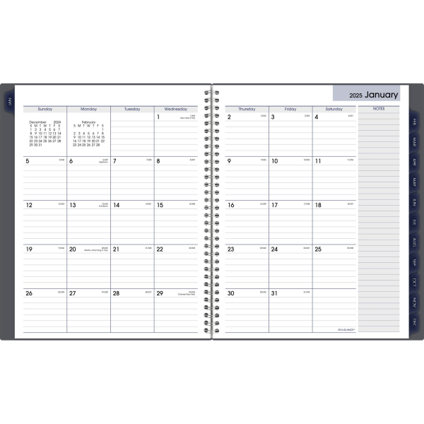 slide 3 of 4, 2025 At-A-Glance Dayminder Weekly/Monthly Planner, 8-1/2"" X 11"", Gray, January To December, Gc52007, 1 ct
