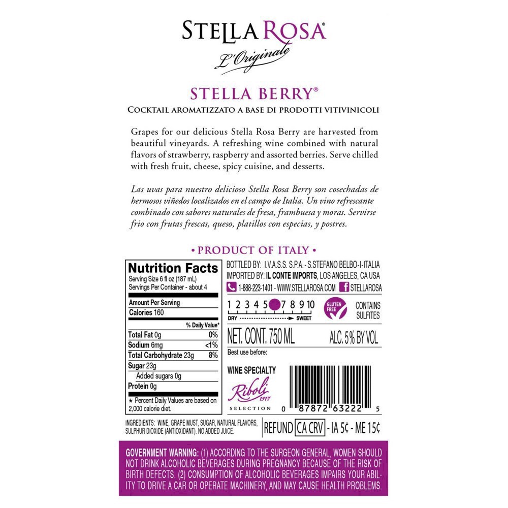 slide 7 of 79, Stella Rosa Berry Semi-Sweet Rose Wine 750 ml, 750 ml