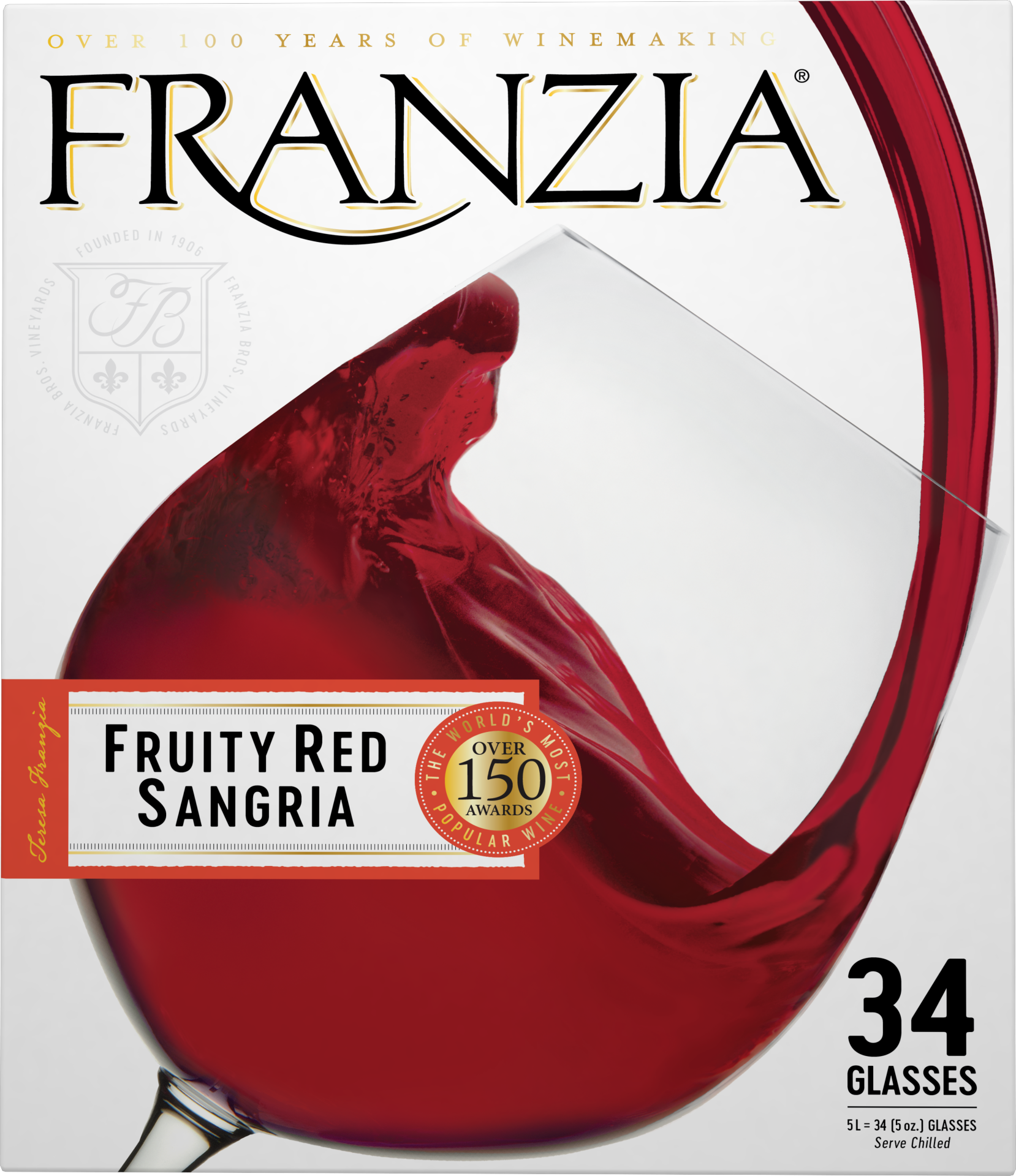 slide 2 of 4, Franzia Fruity Red Sangria Red Wine, 5 liter