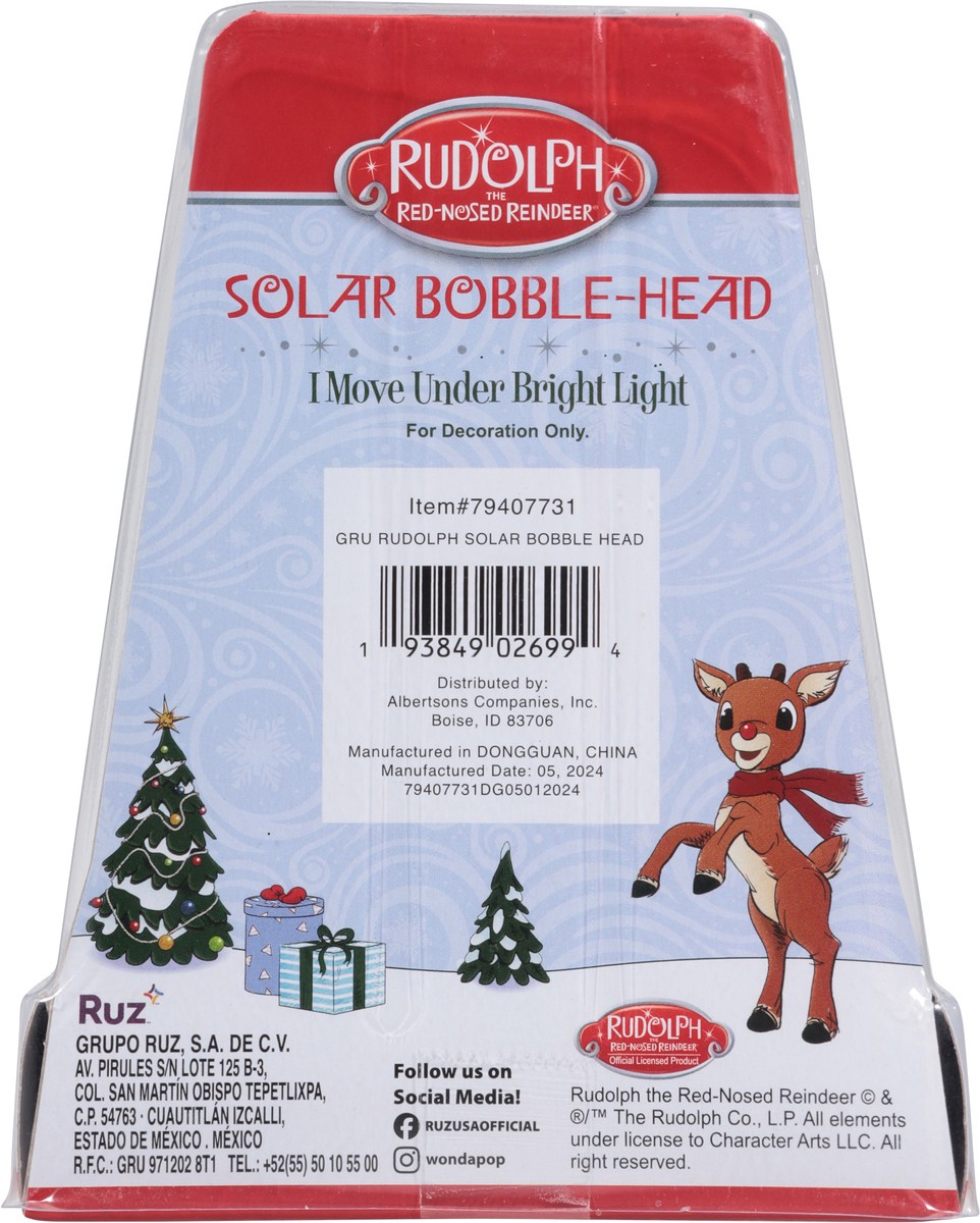 slide 7 of 12, Grupo Ruz Rudolph Solar Bobble-Head 1 Each, 1 ct