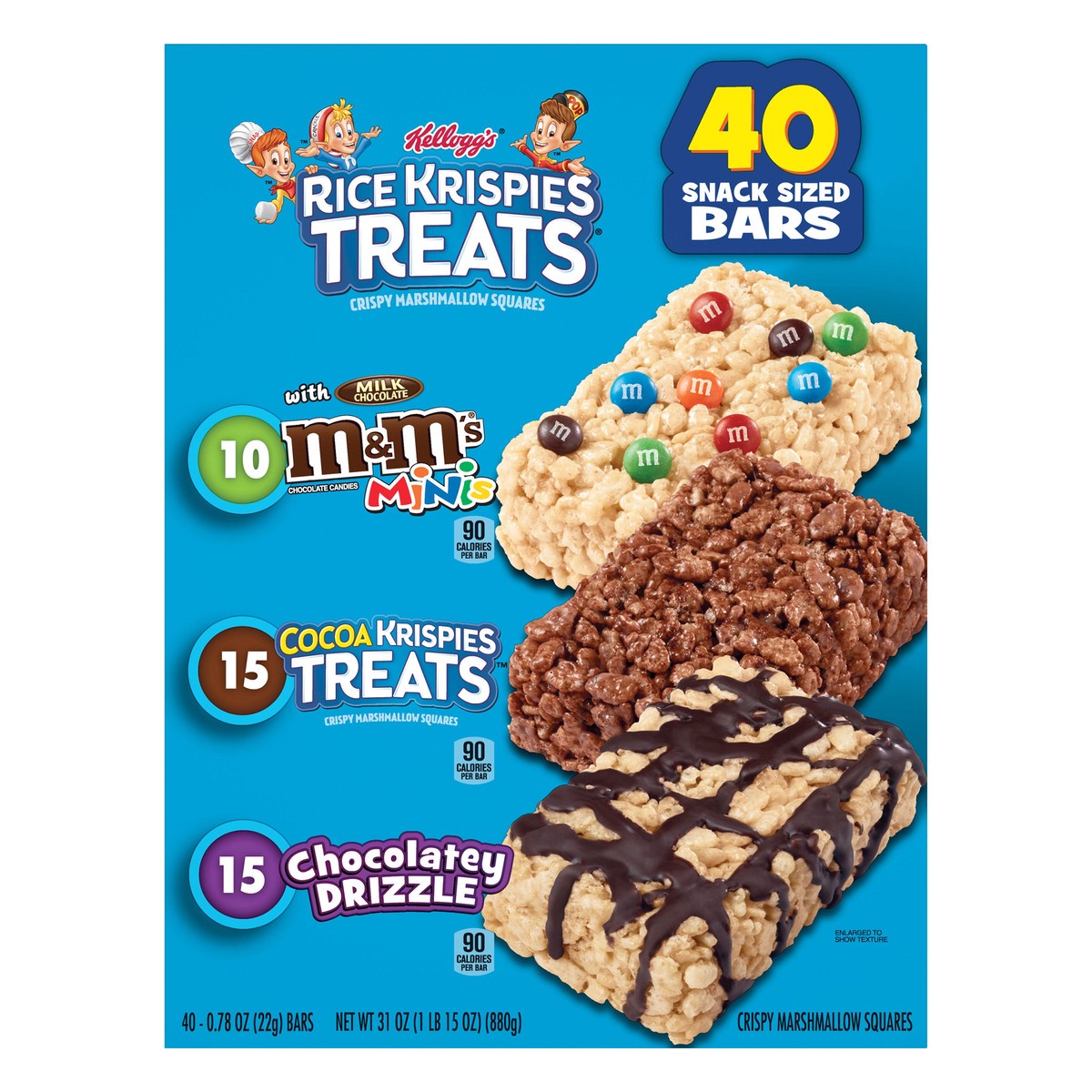 slide 4 of 11, Rice Krispies Treats Kellogg's Rice Krispies Treats Marshmallow Snack Bars, Variety Pack, 31 oz, 40 Count, 31 oz