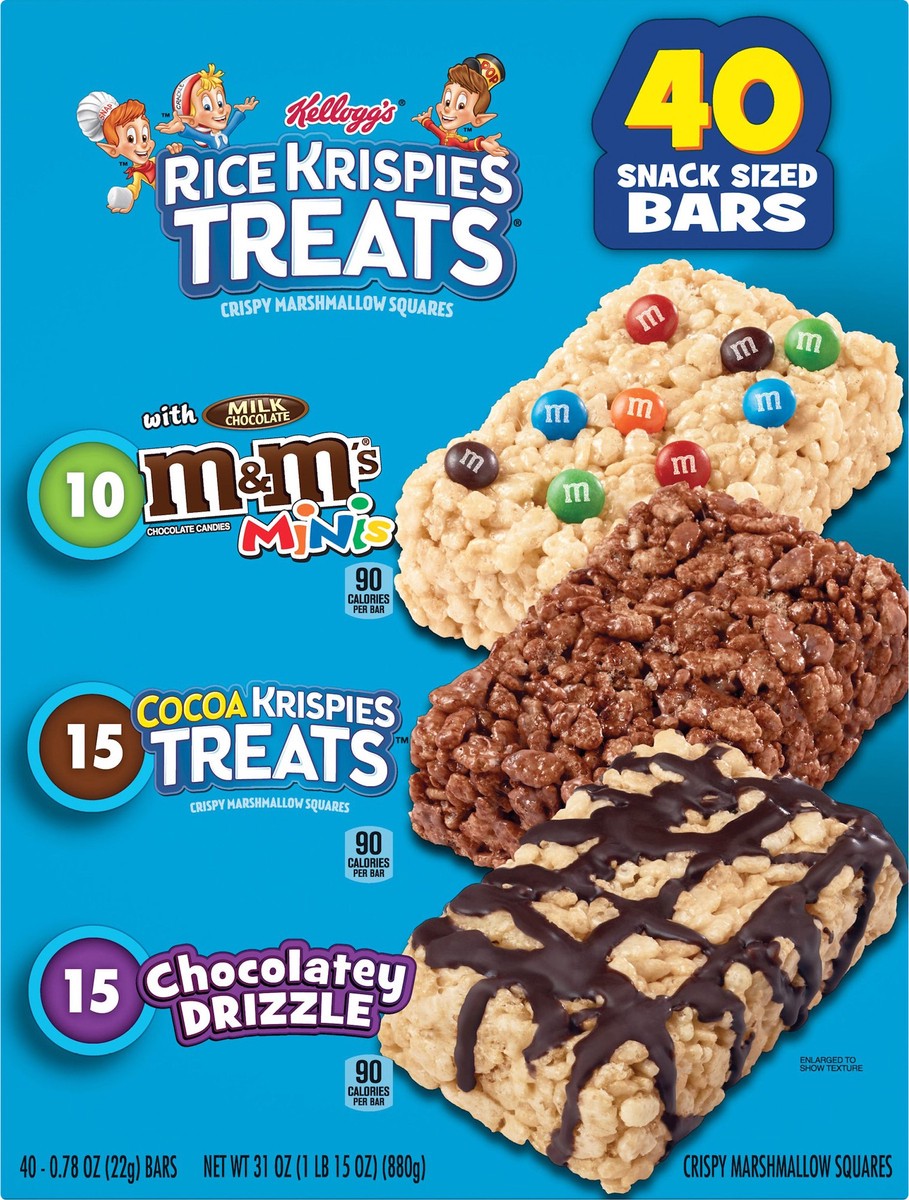 slide 4 of 11, Rice Krispies Treats Kellogg's Rice Krispies Treats Marshmallow Snack Bars, Variety Pack, 31 oz, 40 Count, 31 oz