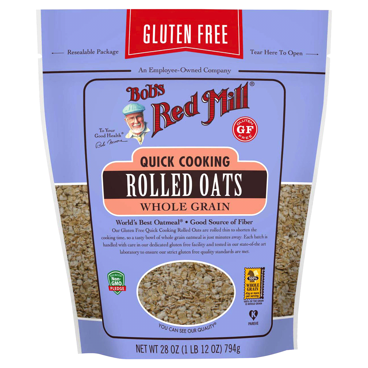 slide 1 of 2, Bob's Red Mill Gluten Free Quick Rolled Oats, 28 oz