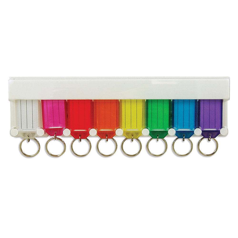 slide 1 of 1, Office Depot Brand Key Rack, Assorted Color Key Chains, Holds 8, 1 ct