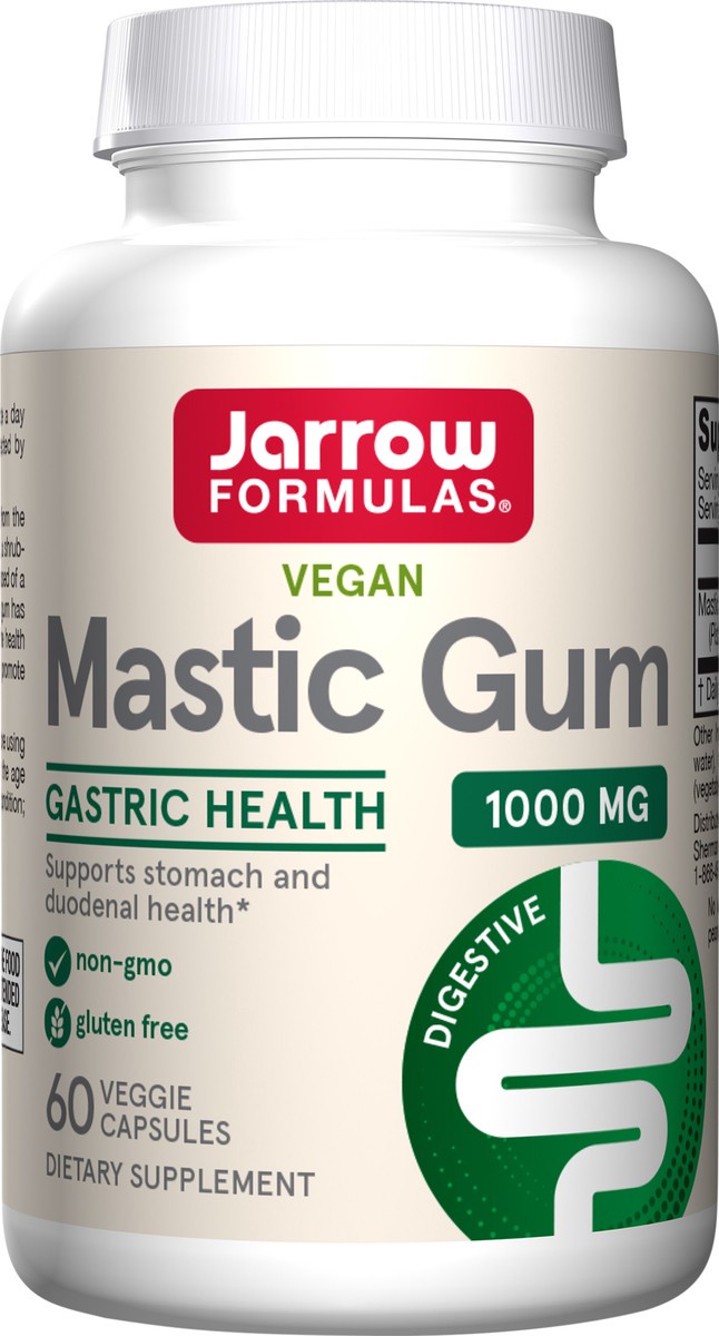 slide 3 of 5, Jarrow Formulas Mastic Gum 1000 mg - for Gastric Health - 60 Veggie Caps - Naturally Sourced Formula Supporting Stomach & Duodenal Health - Dietary Supplement - 30 Servings - Vegan, 60 ct