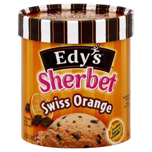 slide 1 of 1, Edy's Sherbet Swiss Orange, 1.5 qt