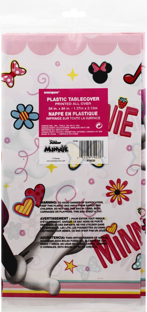 slide 2 of 11, Unique Disney Junior Minnie Plastic Table Cover 1 ea, 1 ct
