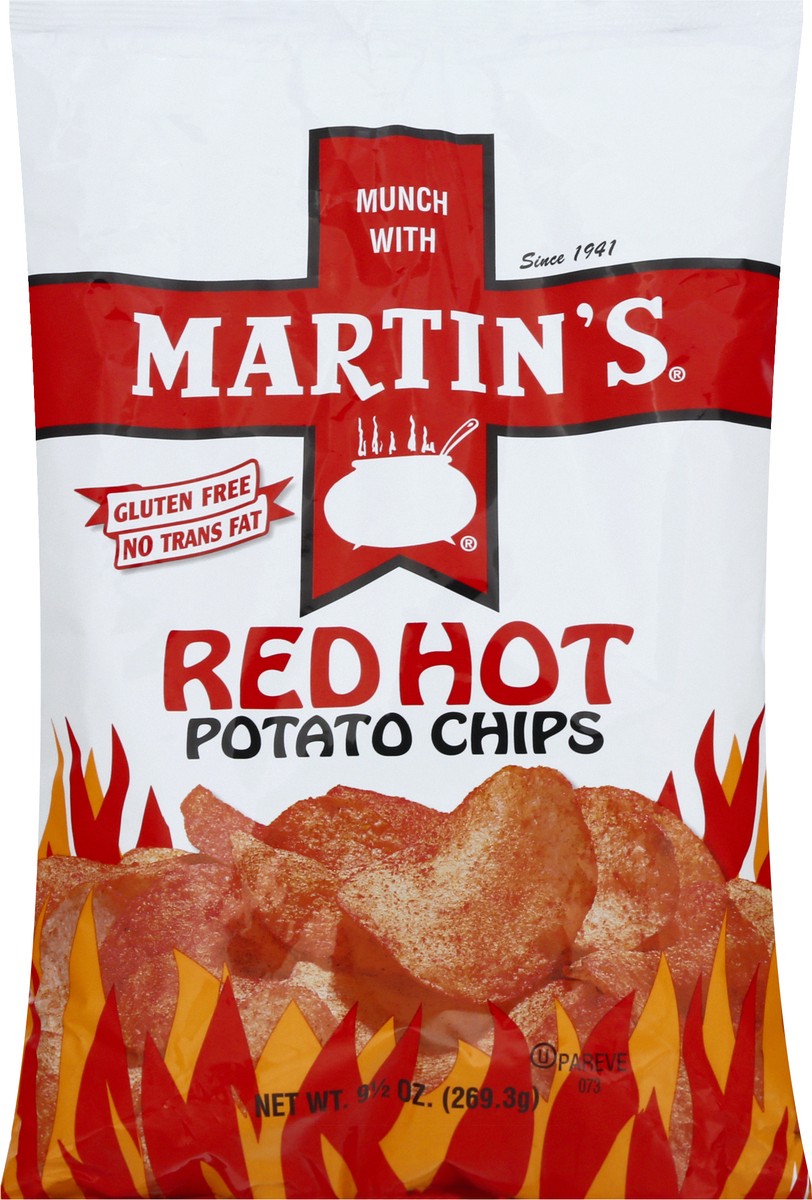 slide 2 of 13, Martin's Red Hot Potato Chips 9.5 oz, 9.5 oz