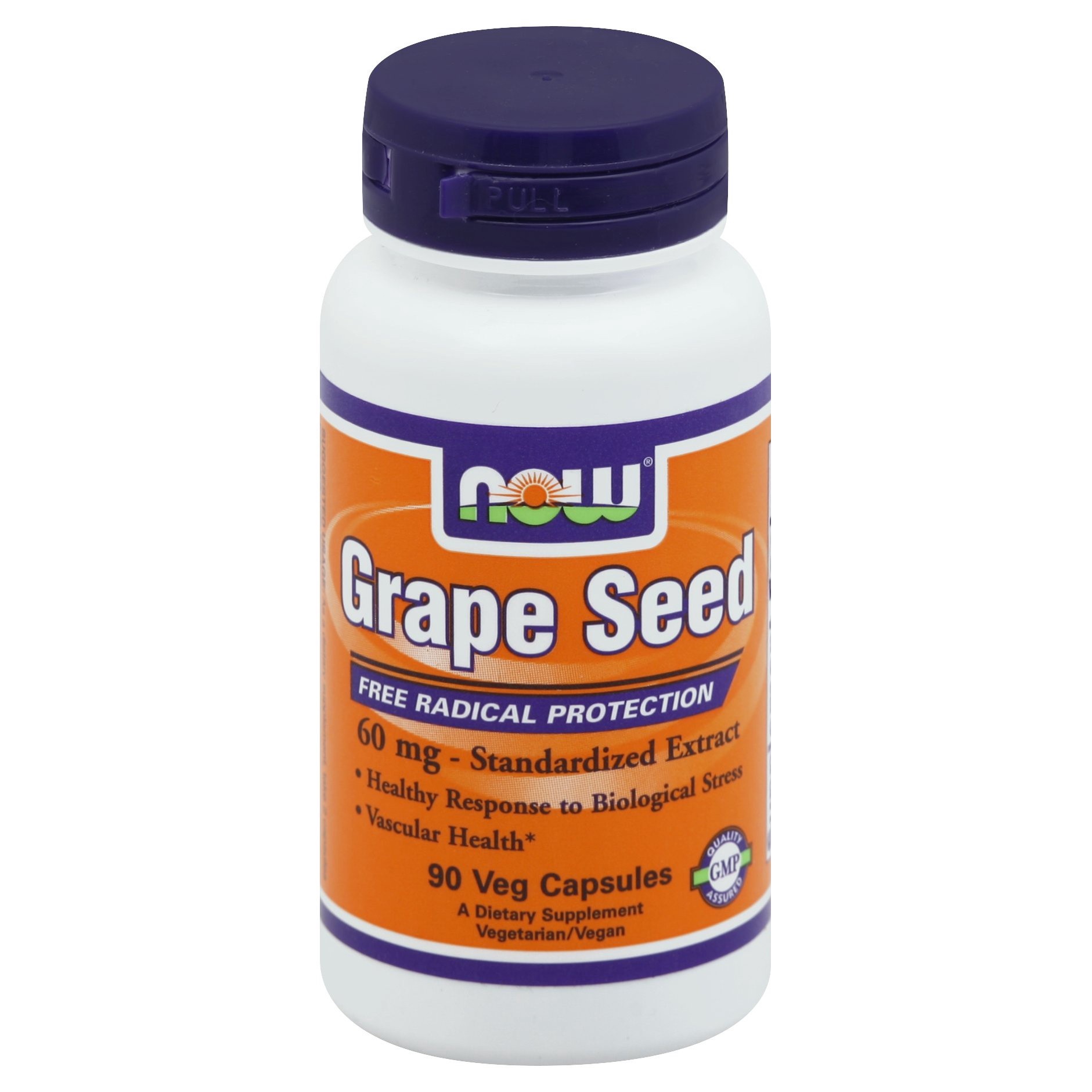 slide 1 of 2, Now Naturals NOW Grape Seed 60 mg Vegetable Capsules, 90 ct