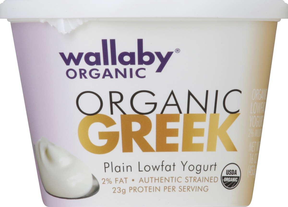 slide 3 of 3, Wallaby Organic Aussie Greek Plain Lowfat Yogurt, 16 oz