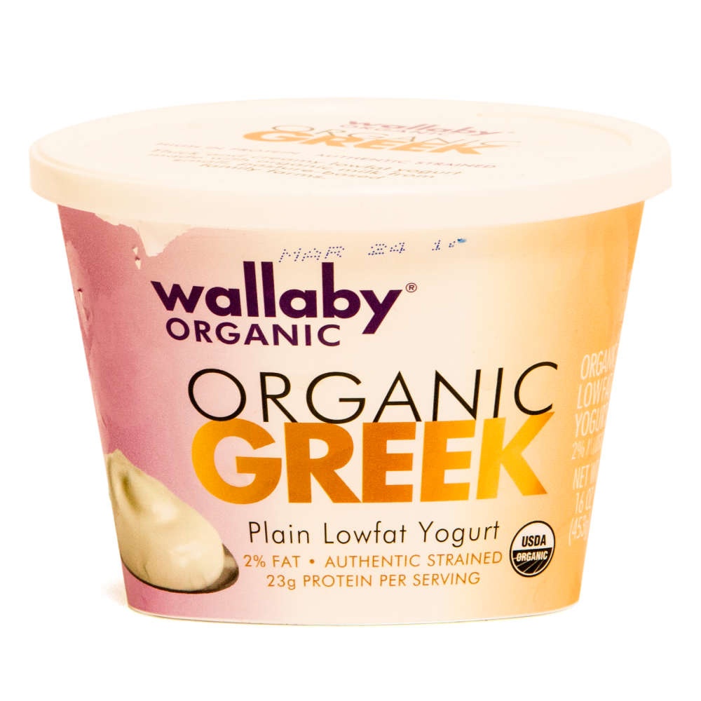 slide 1 of 1, Wallaby Organic Aussie Greek Plain Lowfat Yogurt, 16 oz