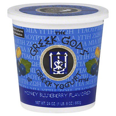 slide 1 of 1, The Greek Gods® Blueberry with Honey Greek Style Yogurt 24 oz. Tub, 24 oz