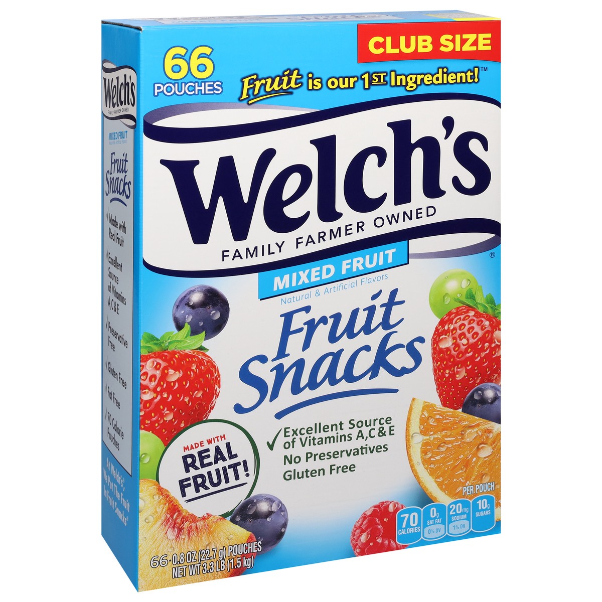 slide 5 of 9, Welch's Mixed Fruit Fruit Snacks 0.8oz Pouches - 66Ct Box, 66 ct