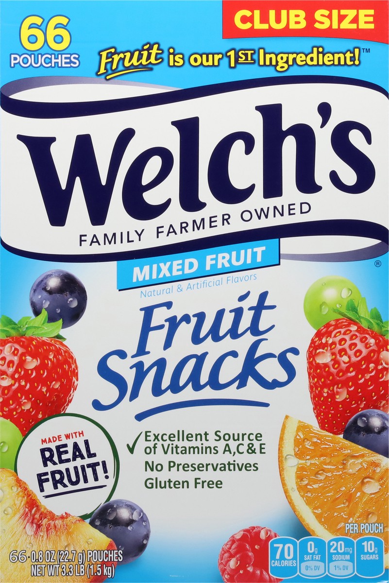 slide 6 of 9, Welch's Mixed Fruit Fruit Snacks 0.8oz Pouches - 66Ct Box, 66 ct