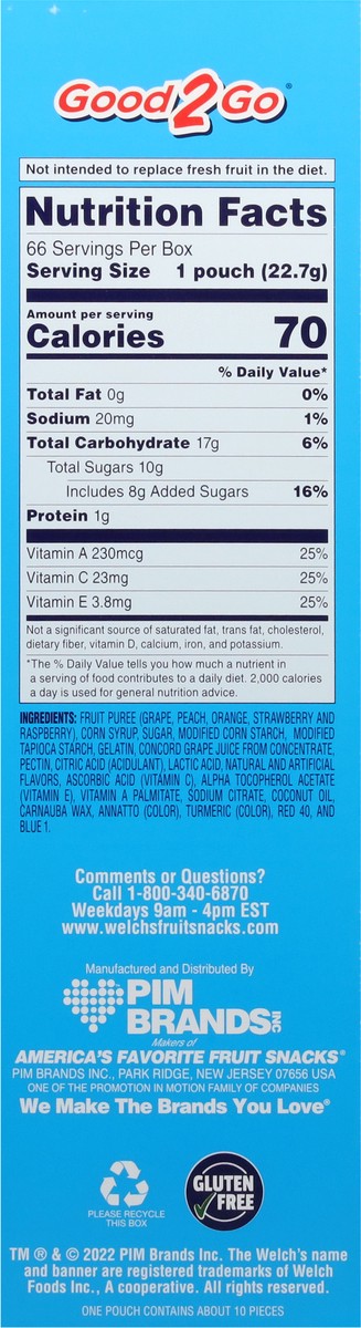 slide 8 of 9, Welch's Mixed Fruit Fruit Snacks 0.8oz Pouches - 66Ct Box, 66 ct