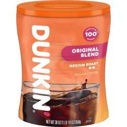 Dunkin'' Dunkin’ Original Blend Medium Roast Ground Coffee, 30 Oz. Canister