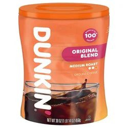 Dunkin' Original Blend Medium Roast Ground Coffee, 30 Oz. Canister