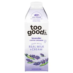 Too Good & Co. Lavender Coffee Creamer, Flavored Creamer Made with Real Milk and Cream, Tastes Great in Iced Coffee and Cold Brew, 25.4 fl oz