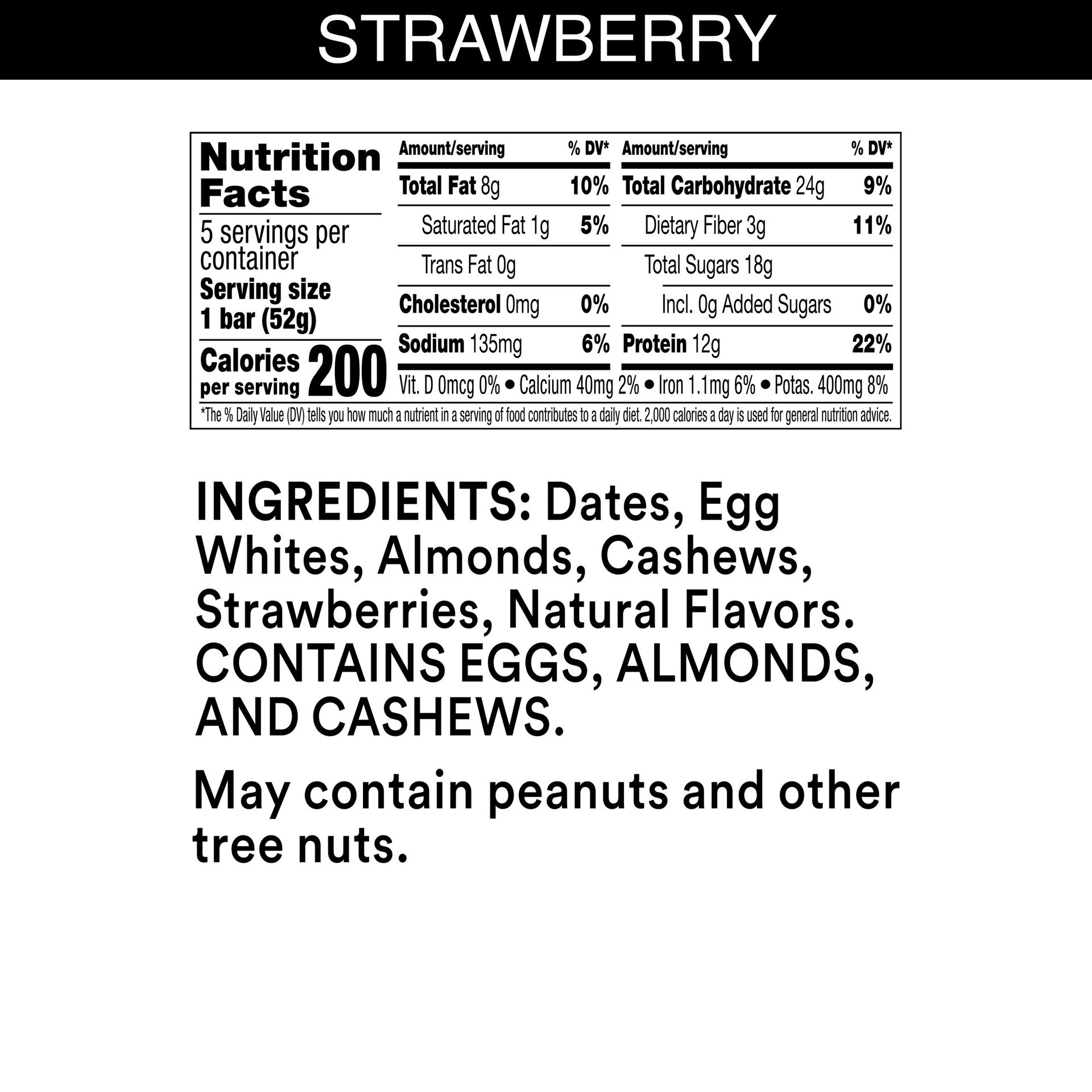 slide 4 of 5, RXBAR Protein Bars, Strawberry, 9.15 oz, 5 Count, 9.15 oz