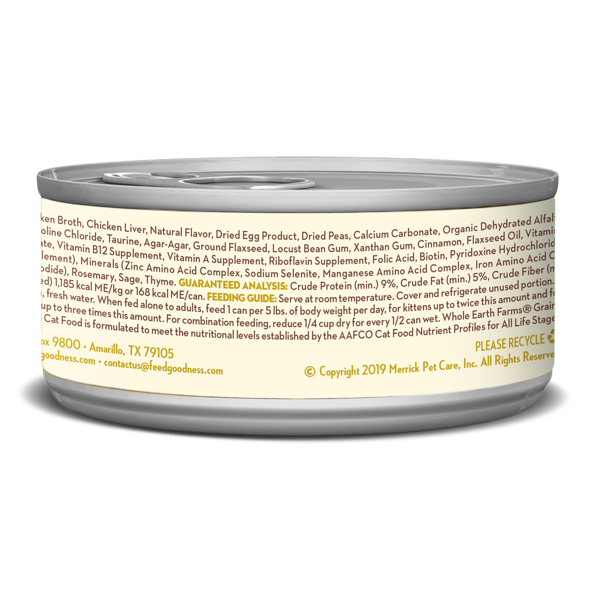 slide 2 of 2, Whole Earth Farms Grain Free Real Chicken Recipe Wet Cat Food -  2.75 oz Can, 2.75 oz