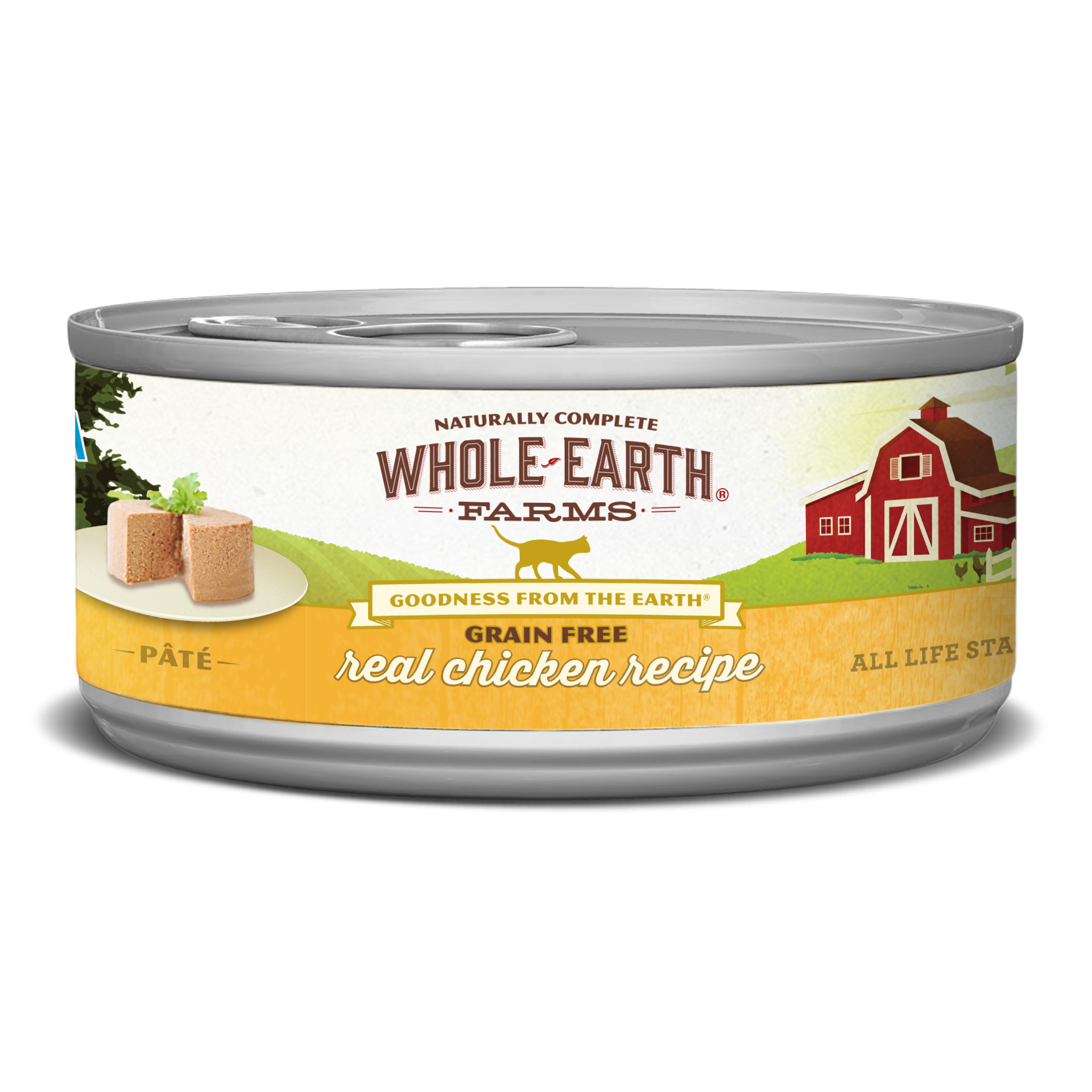 slide 1 of 2, Whole Earth Farms Grain Free Real Chicken Recipe Wet Cat Food -  2.75 oz Can, 2.75 oz