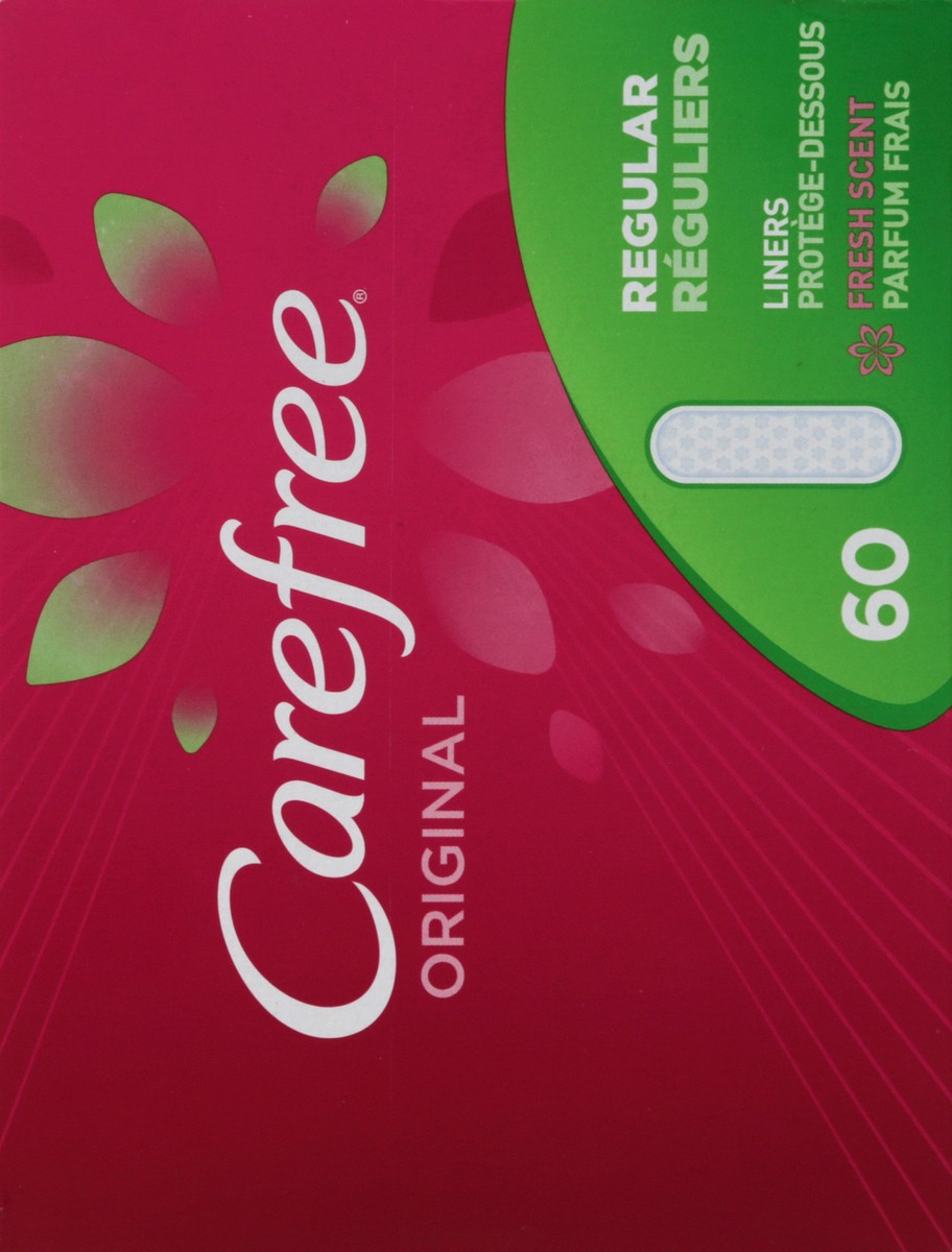 slide 8 of 8, Carefree Original Thin Panty Liners, Comfortable Daily Feminine Care Protection, Regular, 60 Count, 60 ct