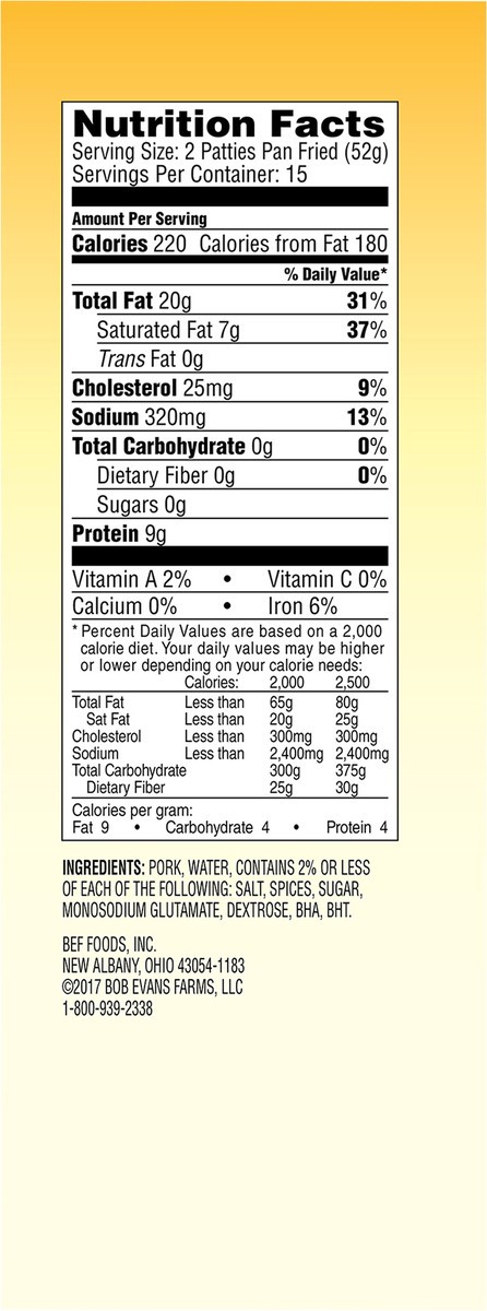 slide 6 of 14, Owens Hot Pork Sausage Patties 30 Each, 30 ct
