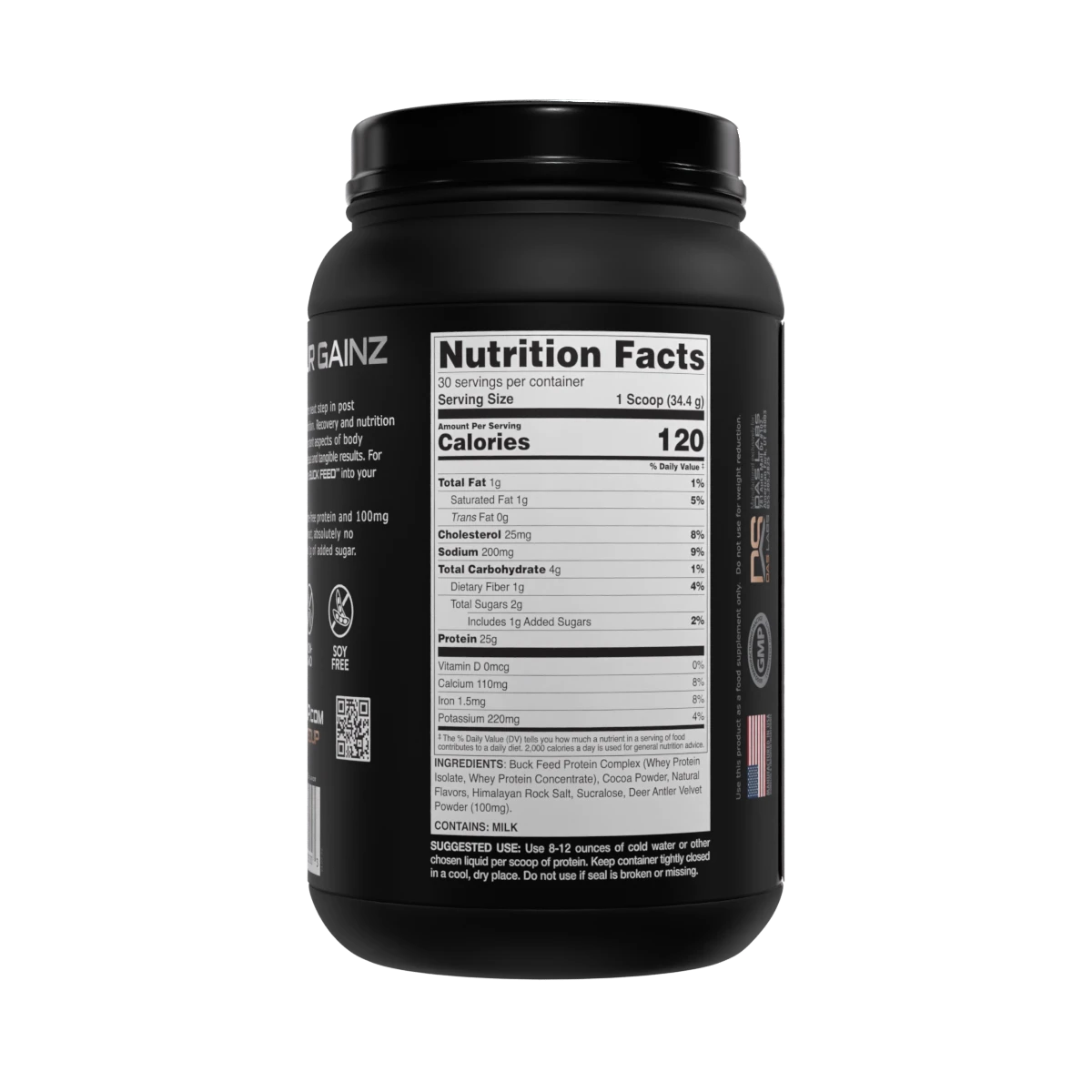 slide 3 of 4, Buck Feed Chocolate Protein, 1 ct