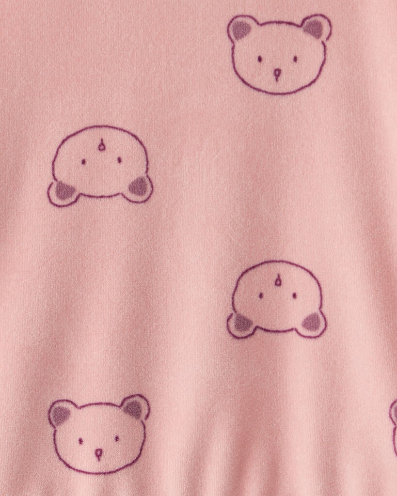 slide 2 of 3, Carter's Carters Baby Girl 2-Piece Bear Print Velour Sweatshirt & Jogger Set - Pink Pink 12M, 2 pc