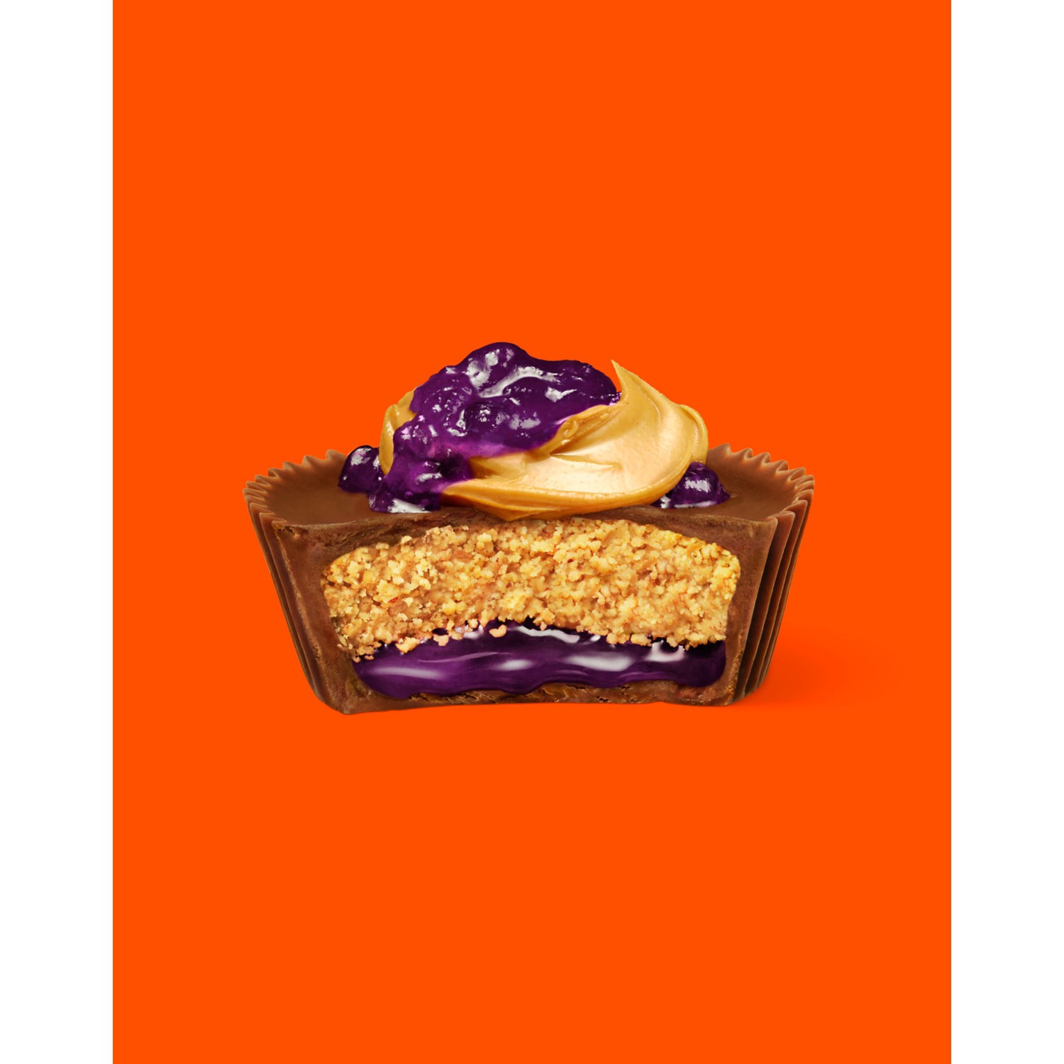 slide 9 of 9, REESE'S Big Cup PB&J Grape Milk Chocolate Peanut Butter Cup, Candy Pack, 1.4 oz, 1.4 oz