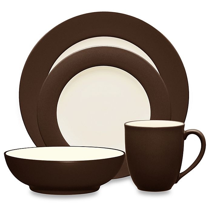 slide 1 of 1, Noritake Colorwave Rim Place Setting - Chocolate, 4 ct