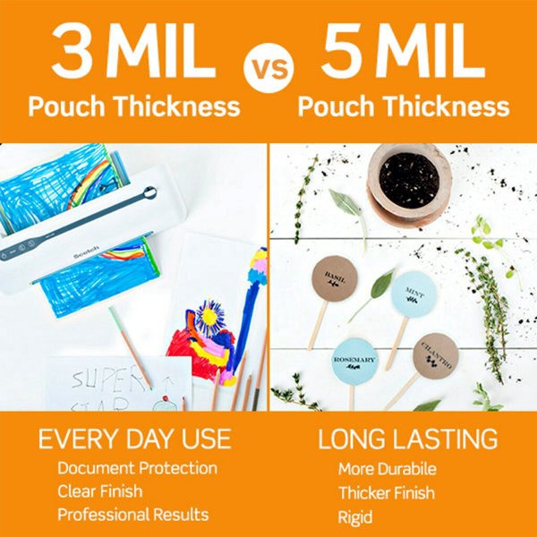 slide 3 of 6, Scotch Thermal Laminator Tl1302Xvp, 13"" Width, 5 Mil Thicknes, 1 Thermal Laminator With 20 Letter Size Pouches, 1 ct