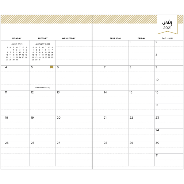 slide 2 of 8, Day Designer Monthly Planner, 3-5/8'' X 6-1/8'', Tortuga Clear, July 2021 To June 2022, 127392, 1 ct