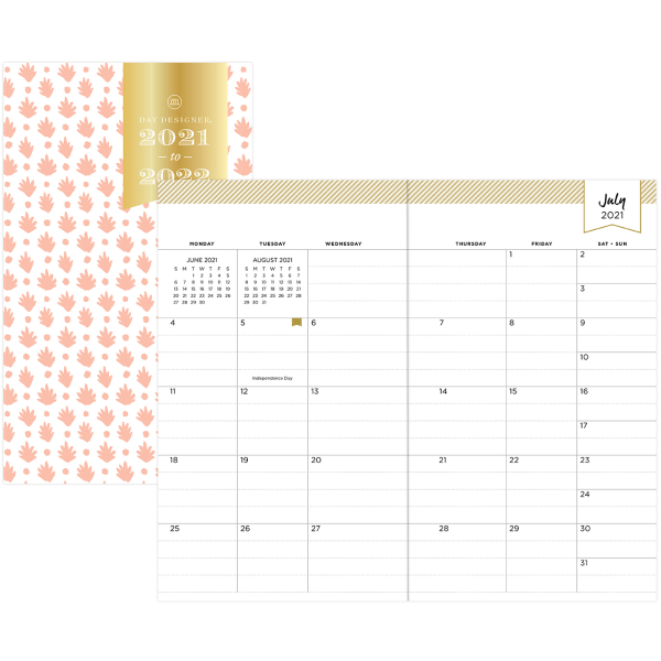 slide 3 of 8, Day Designer Monthly Planner, 3-5/8'' X 6-1/8'', Tortuga Clear, July 2021 To June 2022, 127392, 1 ct