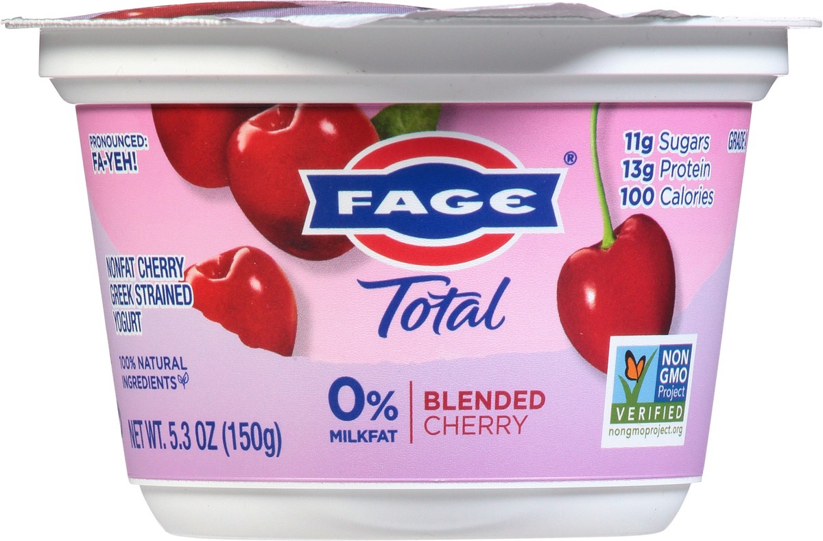 slide 1 of 14, Fage Cherry 0% Blended, 5.3 oz