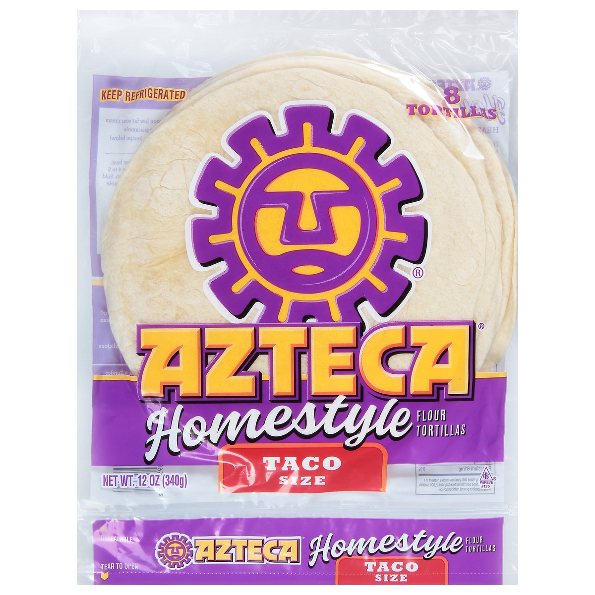 slide 1 of 1, Azteca Homestyle Flour Tortillas, 11.6 oz