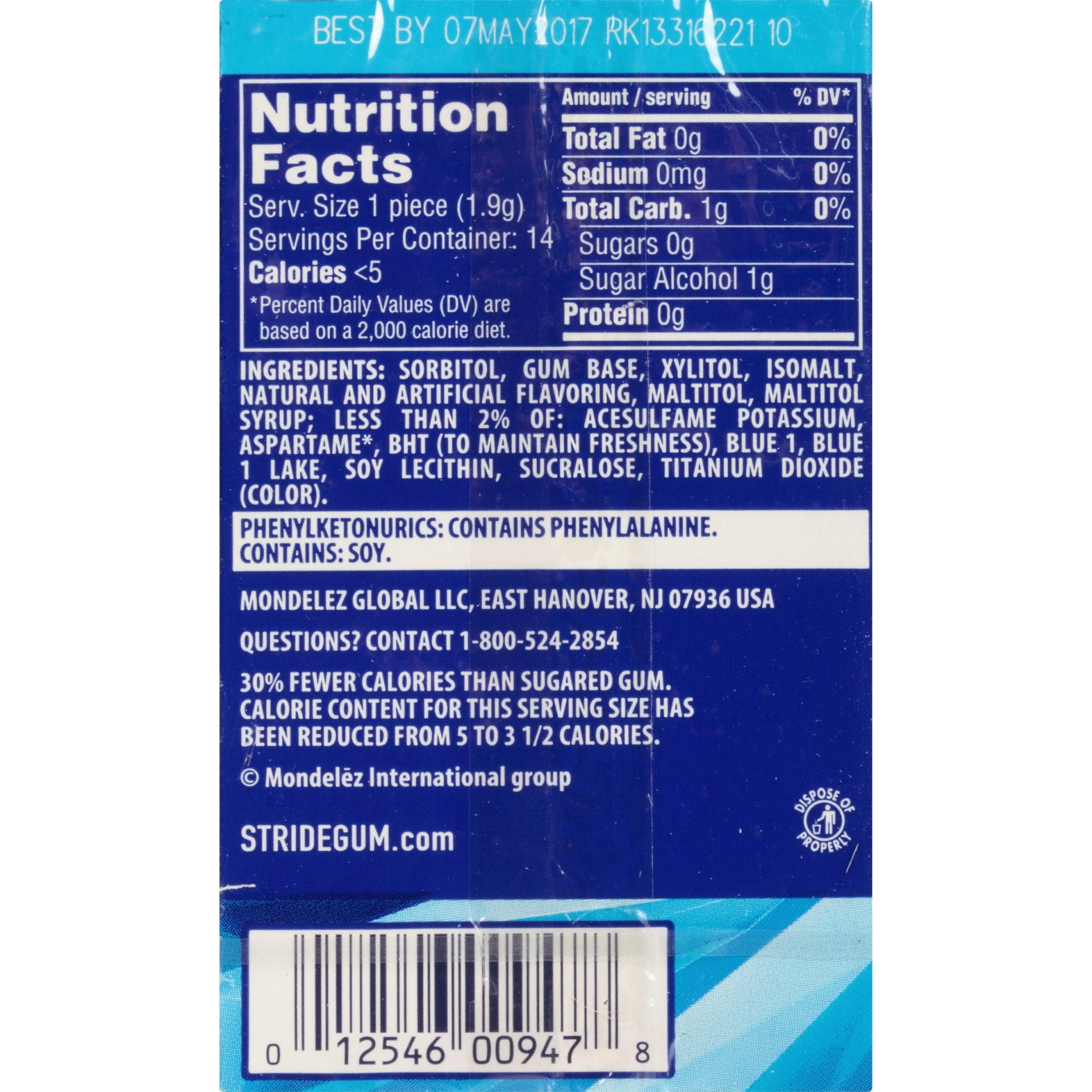 slide 6 of 8, Stride Peppermint Sugar Free Gum, 14 ct