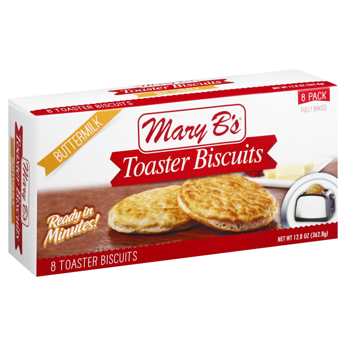 slide 6 of 11, Mary B's 8 Pack Buttermilk Toaster Biscuits 8 ea, 8 ct