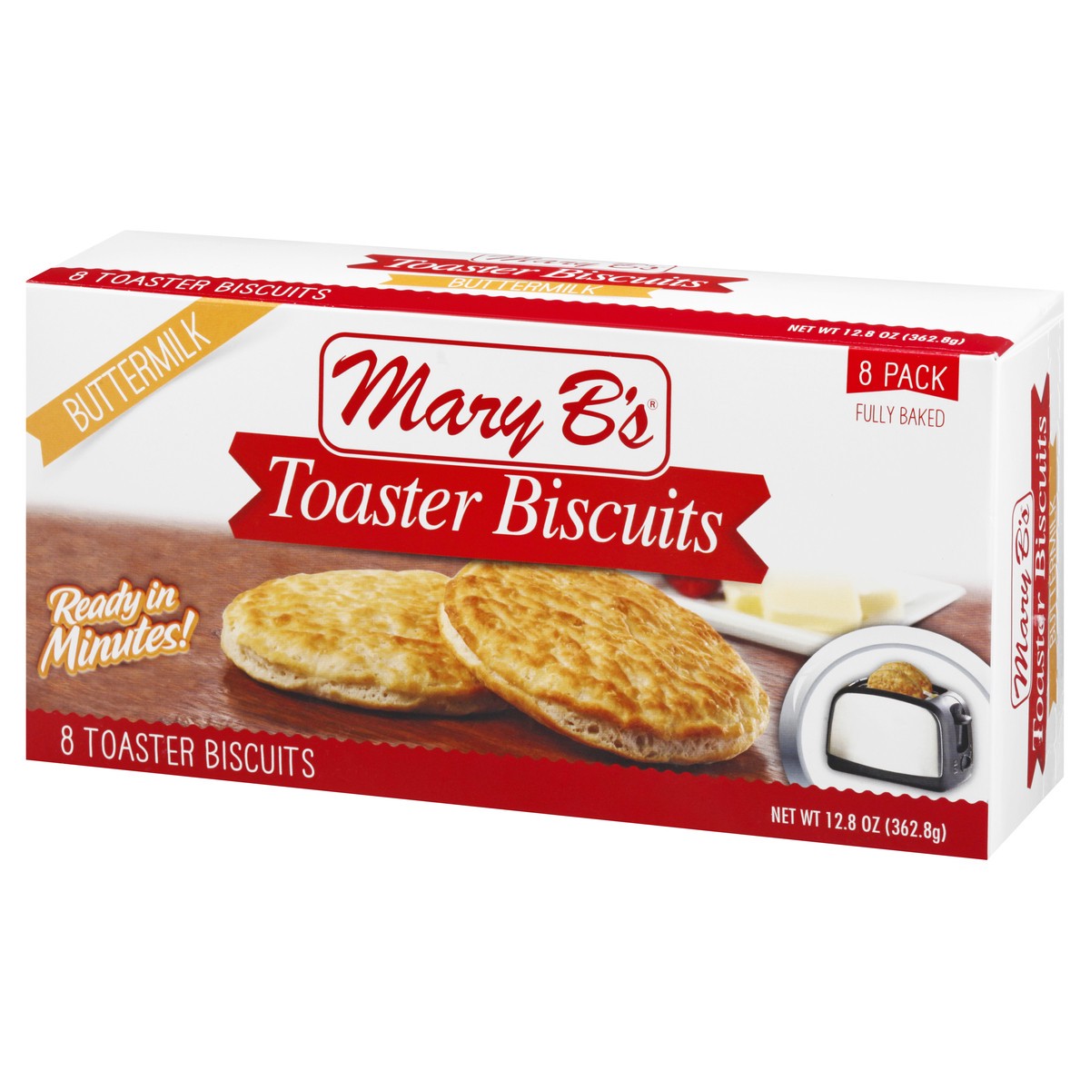 slide 3 of 11, Mary B's 8 Pack Buttermilk Toaster Biscuits 8 ea, 8 ct