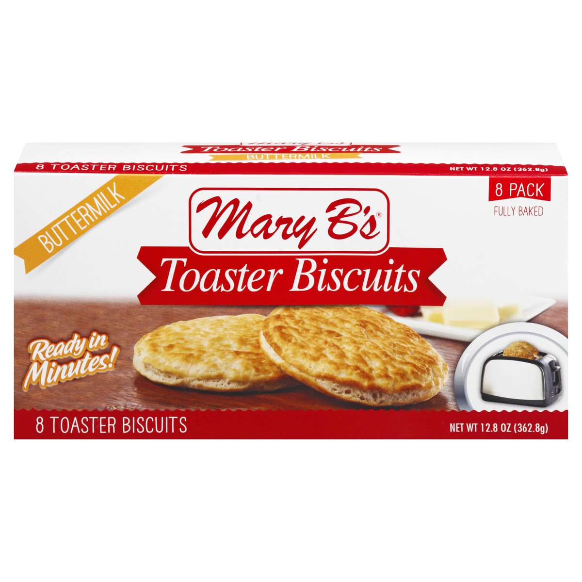 slide 11 of 11, Mary B's 8 Pack Buttermilk Toaster Biscuits 8 ea, 8 ct