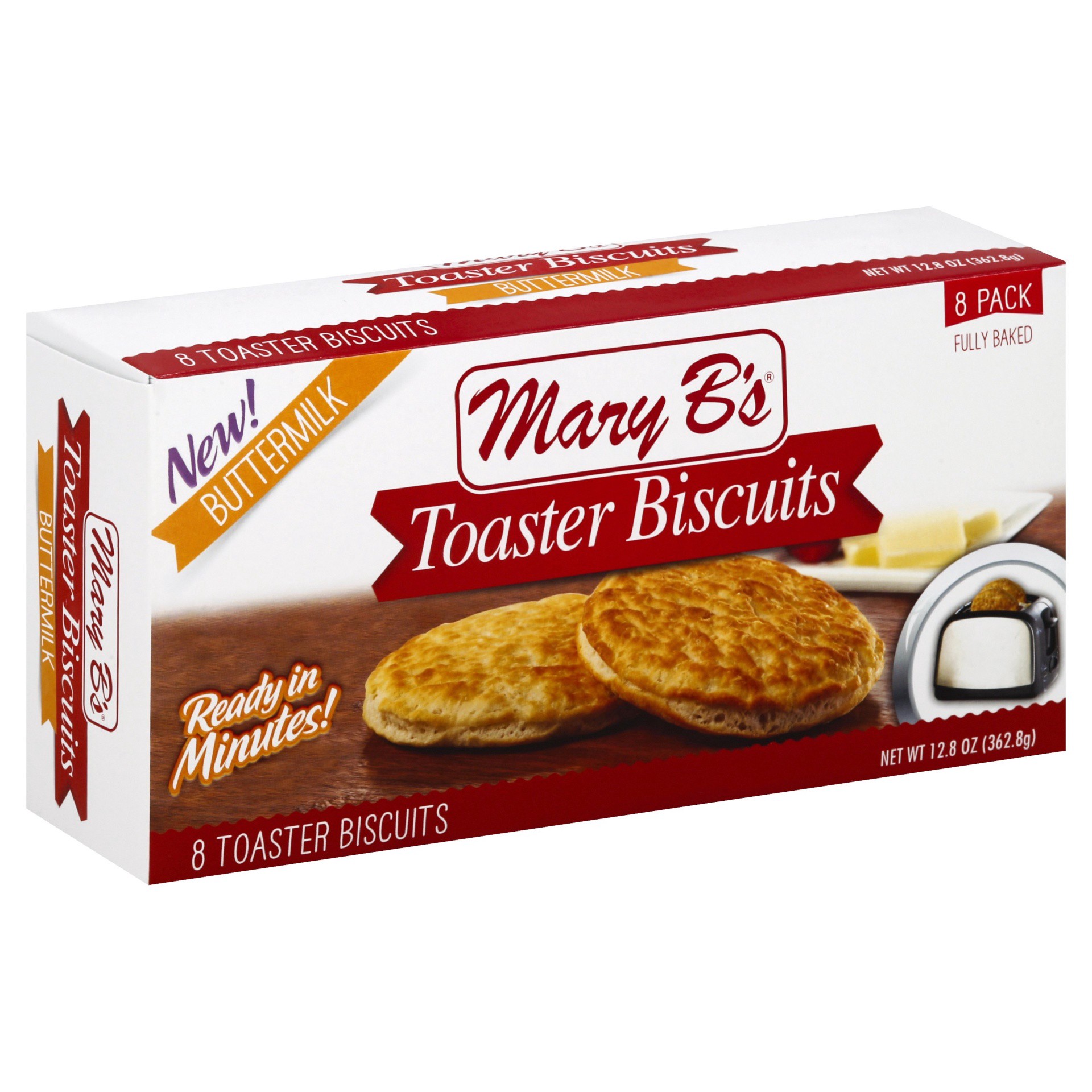 slide 1 of 11, Mary B's 8 Pack Buttermilk Toaster Biscuits 8 ea, 8 ct